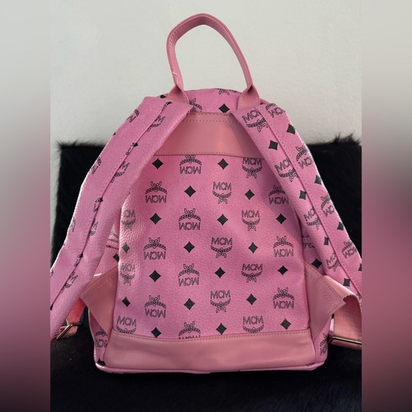 Pink MCM backpack visetos STUDS - Picture 4 of 12